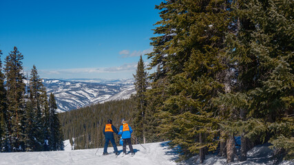 Ski day at Vail Colorado in the Rocky Mountains.
