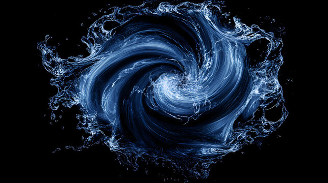 Swirling blue vortex of water creating a mesmerizing circular pattern with a dynamic flow. Vortex. Illustration