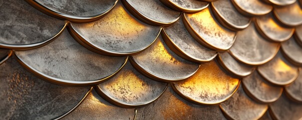 Polished, Natural Stone Wall background with tiles. Fish Scale, tile Wallpaper with Semigloss, blocks.