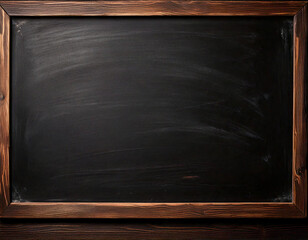 Clean chalk board in frame for educational or business background