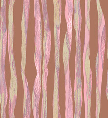 Seamless pattern with pink, olive and mocha  stripes