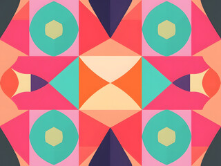 Red and blue arrow design with no signs on a wall featuring vibrant colors and a symbolic vector illustration inspired by flags and banners