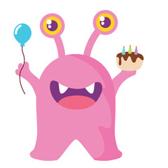 cute funny birthday monster