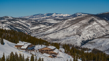 Ski day at Vail Colorado in the Rocky Mountains.