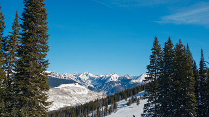 Ski day at Vail Colorado in the Rocky Mountains.