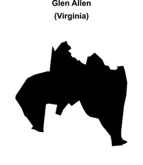 Glen Allen (Virginia) blank outline map