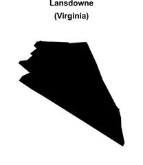 Lansdowne (Virginia) blank outline map