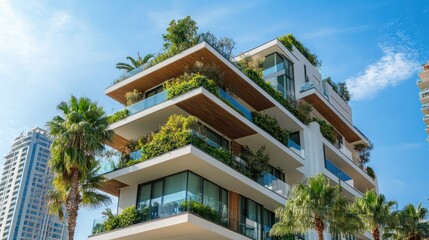 Obraz premium Luxury Green Eco-Friendly Apartment Building