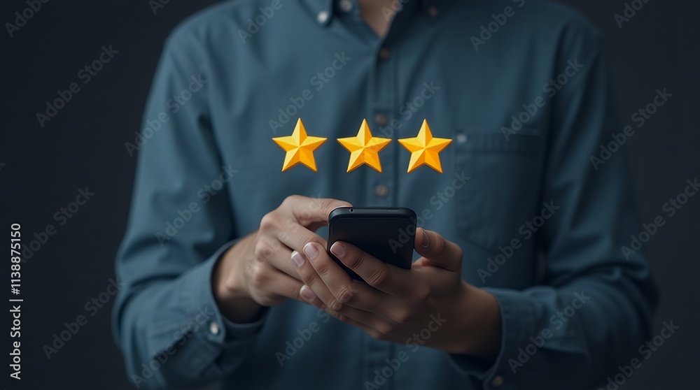 Poster negative customer review concept illustrating frustration in business interactions and its impact on