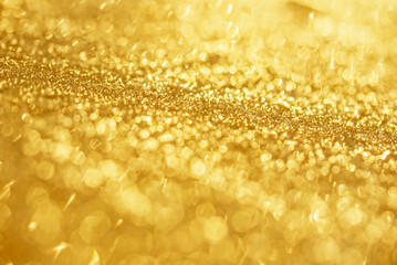 Golden christmas bokeh background macro