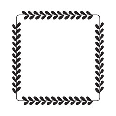 square frame floral leaves