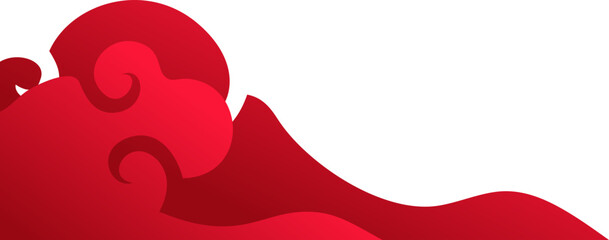 Lunar New Year Cloud Corner Border