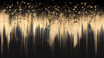A cascade of golden particles floating upward, representing uplifting and hopeful inspiration. Cascade. Illustration