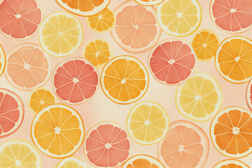 Fresh juicy orange slices seamless pattern with vibrant citrus fruit texture for summer themes, healthy food concepts, kitchen decor, digital wallpaper, and refreshing design backgrounds