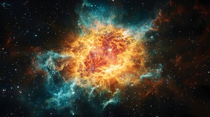 Fototapeta premium Celestial Nebula Cosmic Cloud Glowing Starscape