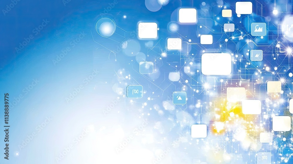 Poster abstract digital technology background with light and data elements