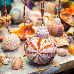  a diy shell craft project showcasing various handmade decorations made fr