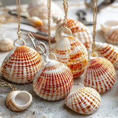  a diy shell jewelry project showcasing beautiful jewelry pieces made from