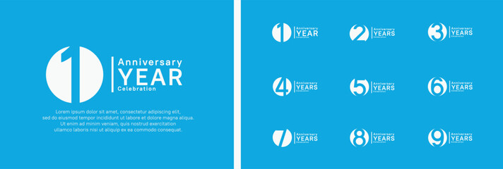 anniversary logotype set. vector design silver color can be use for celebration moment