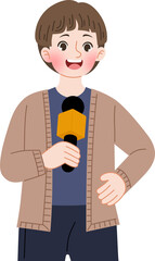 man working as news anchor 