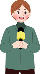 man working as news anchor 