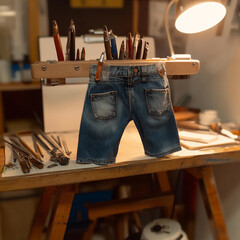  a diy upcycled jeans project showcasing creatively designed items made fr