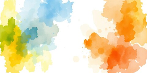 Abstract watercolor painting with vibrant colors and bold brush strokes on paper, bright, artistic