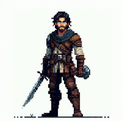 Obraz premium Pixel art warrior 