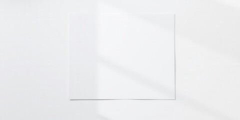 Blank sheet of paper on a white background with shadow effect, office, copy space, shadow