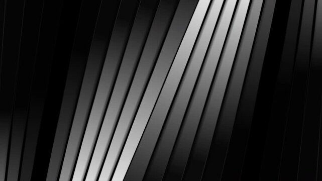 Minimal architectural background with abstract black white stripes. Seamless looping geometric motion design. Video animation Ultra HD 4K 3840x2160
