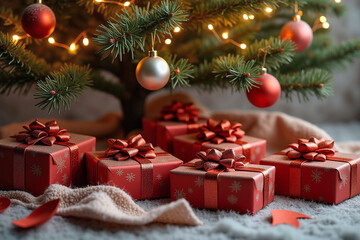 Ai image of presents under the New Year tree