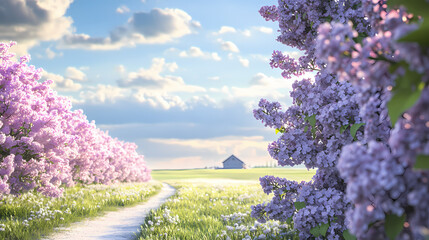Obraz premium blooming lilac bush