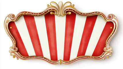 Bold red and white circus marquee with ornate golden details, perfect for events