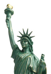 Statue of Liberty isolated on white. Symbol of freedom