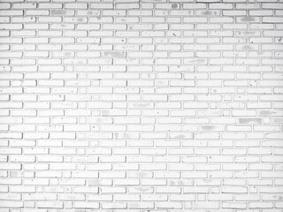 White brick wall with a textured surface suitable for backgrounds or design elements, rough, space