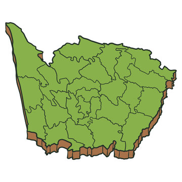 Klaten Regency Map Isometric