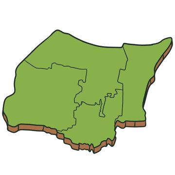 Tegal city Map Isometric