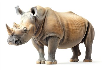 Obraz premium Realistic rhino model isolated on white with fine details