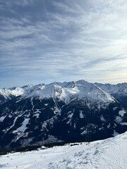 snow covered mountains