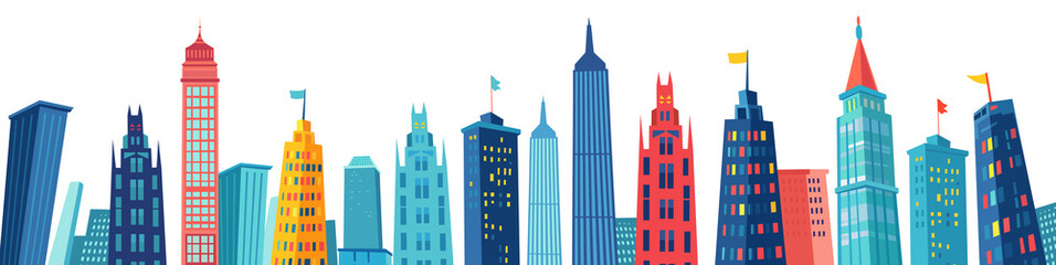 Night Mega polis Panorama Cartoon Super Hero Background © FoxyImage