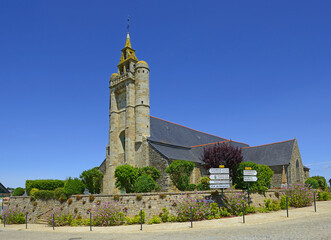 Fototapeta premium Eglise Saint Pierre, Pleudaniel. The church is located in the commune of Pleudaniel, in the Côtes-d'Armor department, in the Brittany region, France