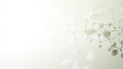 Abstract Molecular Structure with White Background and Light Effects