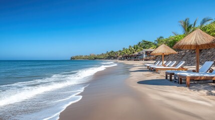 Obraz premium Beachfront relaxation under the sun.