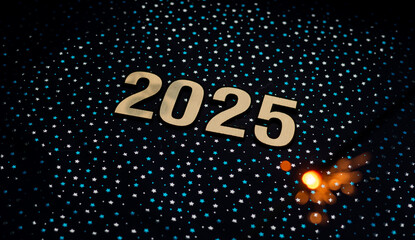 2025 text Happy New Year background