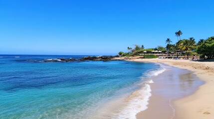 Serene tropical beach with turquoise water