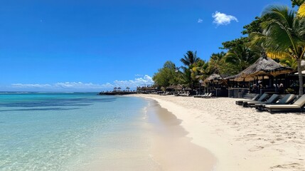 Fototapeta premium Beachfront Relaxation in Paradise