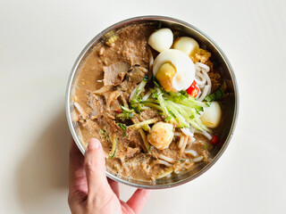 Bowl of Penang Laksa for lunch