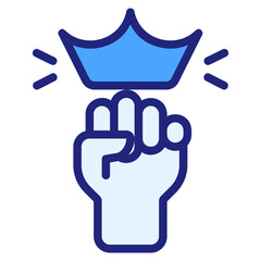 Success blue color style icon