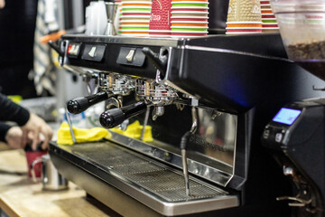 The theme of creating coffee brewing in a coffeeshop