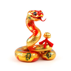 Fototapeta premium Smiling Golden Snake for Chinese New Year